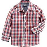 オシュコシュ OSHKOSH/ プラッド ボタン-フロント シャツ プラッド トップス長袖シャツ 6歳【並行輸入】