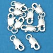 10 Sterling Silver Lobster Claw Clasps Straight 8.3mm