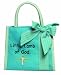 Manual Woodworkers and Weavers Little Lamb of God Sentiment Mini Tote Bag Blue