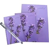 Lavender Boxed set of 3 notebooks with Pen, England