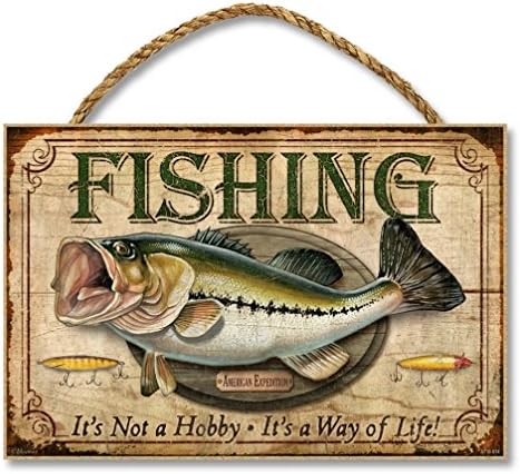 Ideaman S710-014 7 x 10.5 in. Wooden Sign, Fishing Its Not Just A Hobby