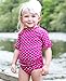 RuffleButts® Little Girls Berry Polka Dot Ruffled Rash Guard Bikini