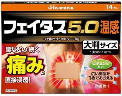 Feitas Pain Relief Patches 5.0 Warm Big - 10cm x 14cm - 14 pieces (Stiff Shoulder,Backache,Muscle Pain)