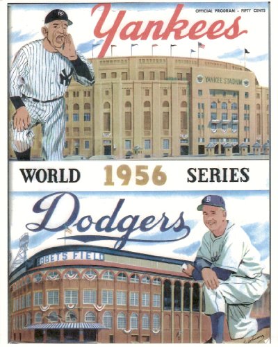 New York Yankees vs Brooklyn Dodgers 1956 World Series Baseball Program REPRODUCTION (Mickey Mantle) (Whitey Ford) (Casey Stengel) (Don Larsen) (Yogi Berra) (Jackie Robinson) (Duke Snider) (Gil Hodges) (Pee Wee Reese) (Sandy Koufax) (Roy Campanella)