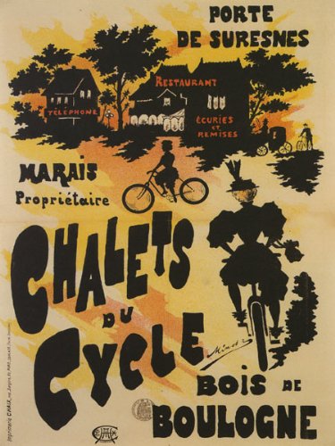 BIKE Bicycle Chalets du Cycle, Ladies on BicyclesBois de Boulogne, France French 12