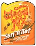 Meow Mix Cat Food Surf'n Turf with Ocean Fish  Beef in Sauce, 2.75-Ounce Pouches (Pack of 48)