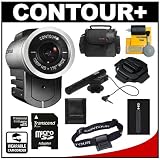 Contour+ Helmet 1080p HD GPS Wearable Camcorder Video Camera with 8GB Card + Headband Mount + Microphone + Battery + Case + Accessory Kit for Skate, Snow, Moto, Bike & all Extreme Sports