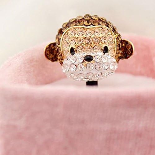 SODRIL 1pcs Of Crystal 3D Monkey Crystal Pearls/ Dust Plug/Ear Jack For iphone