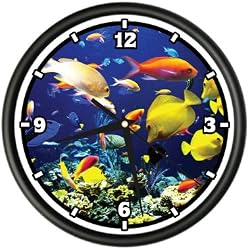 TROPICAL FISH Wall Clock tank scuba aquarium