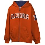 Illinois Fighting Illini Youth Orange Automatic Full Zip Hoody Sweatshirt