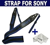 Blue Neck Strap for SONY A390 A55 ALPHA A230L NEX NEX5KB A100K + 1 Ultra Fi ....
