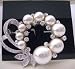 Bridal Pearls Brooch Pin w/ Cubic Zircon Decorated Spread Brooch Pin (BRAND NEW)