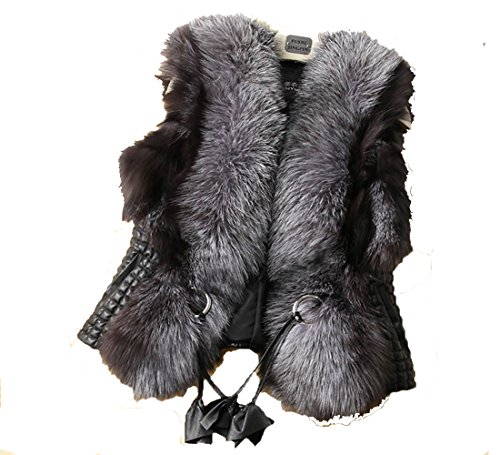 Women's Plus Size Faux Fur Vest Leather Vest Outerwear (3XL(By UPS 2-7 Days))