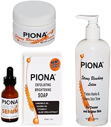 Piona Skin Lightening Kit - Includes 1.69 Oz Cream + Soap + Serum and Body Lotion - By Cherrybargains by CherryBargains