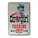 Betty Boop Cowgirl Parking Only, Novelty Metal Parking Sign