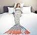 LAGHCAT Mermaid Tail Blanket with Tassels Knit Crochet and Mermaid Blanket for Adult,Sleeping Blanket (71