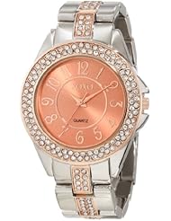 XOXO Womens XO5464 Rhinestone Accent Silver-Tone Analog Bracelet Watch