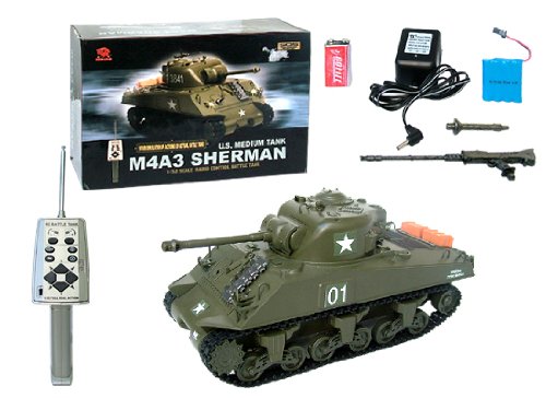 1/30 U.S. M4A3 Sherman Radio Control RC Battle Tank ---New!