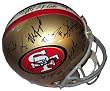 2012 NFC Champions San Francisco 49ers Team Autographed Riddell Full Size Football Helmet with 34 Signatures Total, Super Bowl XLVII Bound! Proof Photos