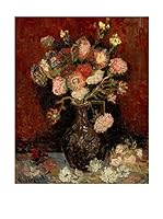 Especial Arte Lienzo Vaas met Chinese asters en tuingladiolen Multicolor