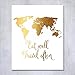 Eat Well Travel Often Gold Foil Print Poster Inspirational Wall Art Quote Gold Decor 8 inches x 10 inches E22