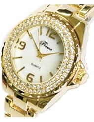 Rema Golden Hours Clock Dial Crystal Steel Men Women Wrist watch