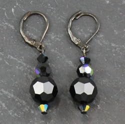 Swarovski Crystal Earring - Jet Black (Jackie)
