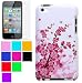 Fashion Design Cover for iPod touch 4th gen for New Ipod Touch 4th Generation with Camera Suitable for 8G 32G 64G + New Ipod Touch 4G Clear Screen Protector , Lovely Flower