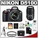 Nikon D5100 16.2 MP Digital SLR Camera & 18-55mm G VR DX AF-S Zoom Lens with 55-300mm VR Lens + 32GB Card + Case + (2) Filters + 