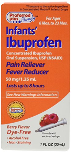Ibuprofen Infants Pain Reliever Fever Reducer Drops, Berry Flavor, Dye Free - 1 Oz