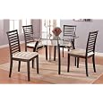 5pc Contemporary Cappuccino Finish Round Dining Room Table & Chair Set