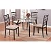 5pc Contemporary Cappuccino Finish Round Dining Room Table & Chair Set