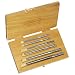Alvord Polk 155-S-07 High-Speed Steel Taper Pin Reamer Set, Straight Flute, Uncoated Finish, 5-Piece, #0 - #5 Taper Pin Sizes in Wood Case