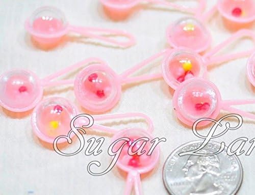 50 Mini Rattles for Baby Shower Favors White Party Decorations Girl Boy (Pink)
