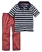 Carters Baby Boys Boys 2pc Set ss stripe polo red woven pant, 6M