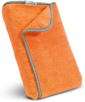 PerfectCLEAN® Orange 12" x 12"All-purpose Antimicrobial Micro-denier washable and sustainable Terry Wiper (ultra microfiber cleaning cloth)-For household, automotive and professional cleaning use (pack of 5)