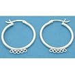 2 Sterling Silver Hoop 5 Ring Earrings Jewelry Beading
