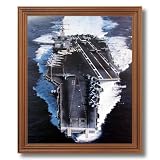 USS Enterprise Aircraft Carrier Naval Ship Military Wall Picture Oak Framed Art Print