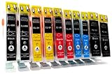 Produkt-Bild: 10 kompatible Druckerpatronen mit CHIP und F&uuml;llstandsanzeige f&uuml;r Canon Pixma MP500 MP510 MP520 MP530 MP600 MP600R MP610 MP800 MP800R MP810 MP830 MP960 MP970 MX700 MX850 iP4200 iP5200 kompatibel zu PGI-5, CLI-8BK, CLI-8C, CLI-8M, CLI-8Y. Sie erhalten 2 x schwarz (PGI525BK) 2 x schwarz (CLI8BK) 2 x blau (CLI8C) 2 x rot (CLI8M) 2 x gelb (CLI8Y)