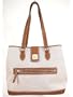 Dooney & Bourke Tote Handbag Purse Woven with Leather Trim Tan