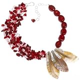 Coral and mother of pearl necklace