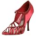 justsweet Women's Tara Dress Pump,Red Satin,6 M