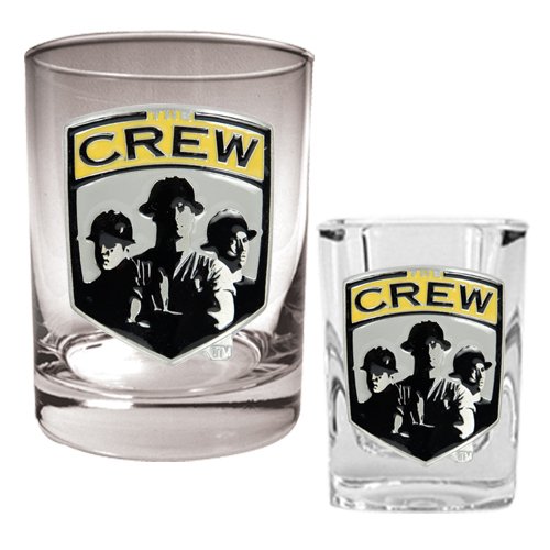 Columbus Crew MLS Rocks Glass and Square Shot Glass Set - Primary Logo