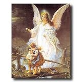 Guardian Angel With Children On Bridge Religious Home Decor Wall Picture 16x20 Art Print