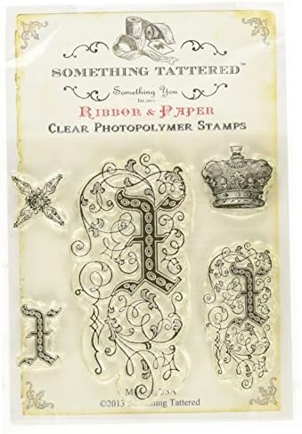 Something Tattered Clear Stamps, 4 by 4-Inch, Monogram Initial X