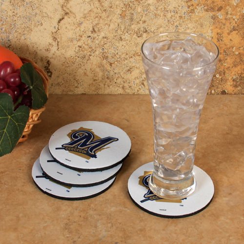 Milwaukee Brewers 4-Pack Round Neoprene Coaster Set