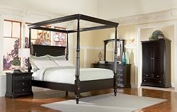 5pc Sahara Espresso Finish California King Canopy Bedroom Set