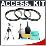 Bower Macro 58mm Close-Up Filter Kit + Deluxe Photo/Video 57 Tripod + Deluxe 6-Piece Cleaning Kit for Canon, Nikon, Olympus, Sony & Pentax Lenses with 58mm Filter Size