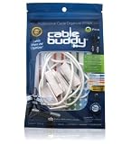 Cable Buddy� 5-pack, White - Cable Organizer Ties with Color ID Labels