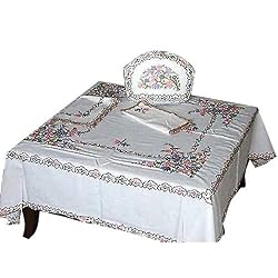 Square Table Linens and Napkins Cotton Embroidered